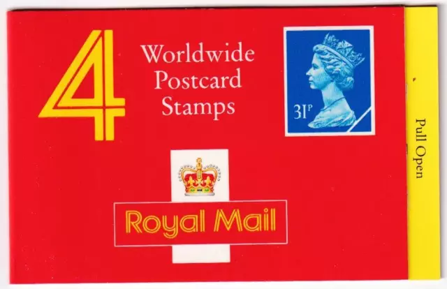 GB WORLDWIDE POSTCARD STAMPS 4 x 31p BOOKLET PO FRESH KIMSS30 STAMPS