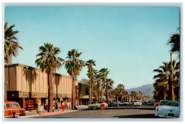 c1950's Shopping Section Palm Canyon Drive Palm Springs California CA Postcard