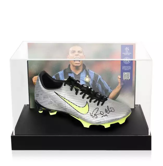 Ronaldo Official UEFA Champions League Signed Silver Nike Mercurial Boot In Phot