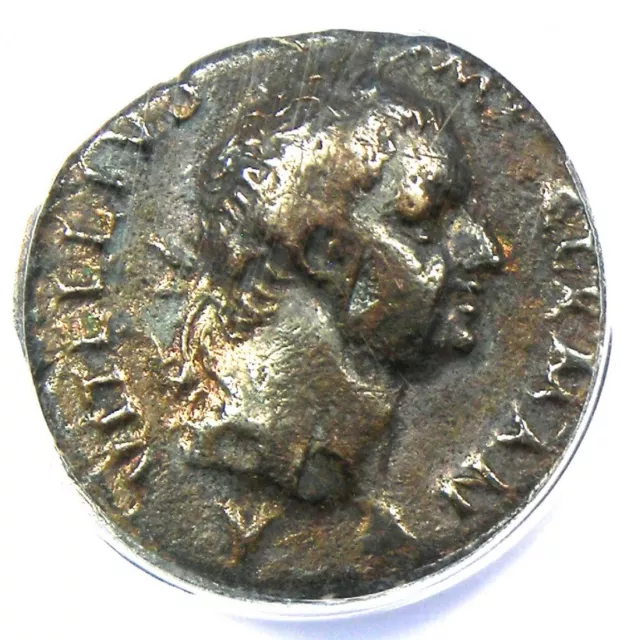 Vitellius AR Denarius Roman Silver Coin 69 AD - Certified ANACS VF20