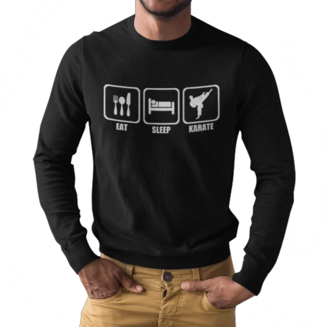Eat Sleep Karate Mens Long Sleeve T-Shirt Martial Arts