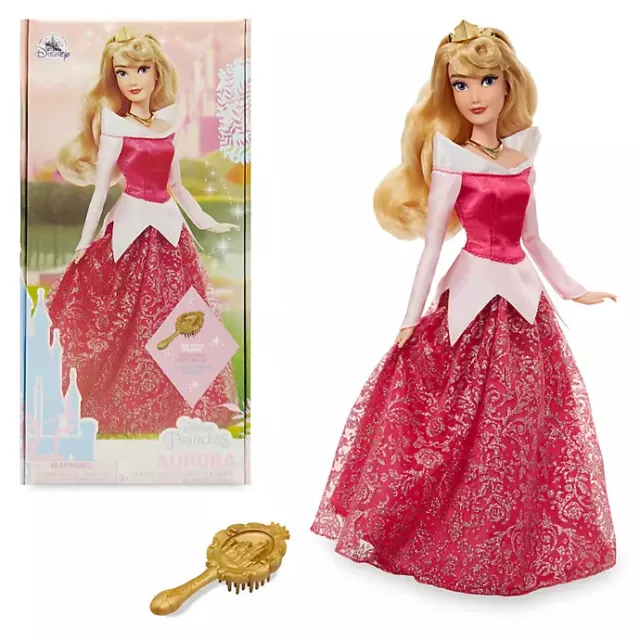 2021 Disney Store Princess Aurora Classic Doll Sleeping Beauty & Hairbrush NEW