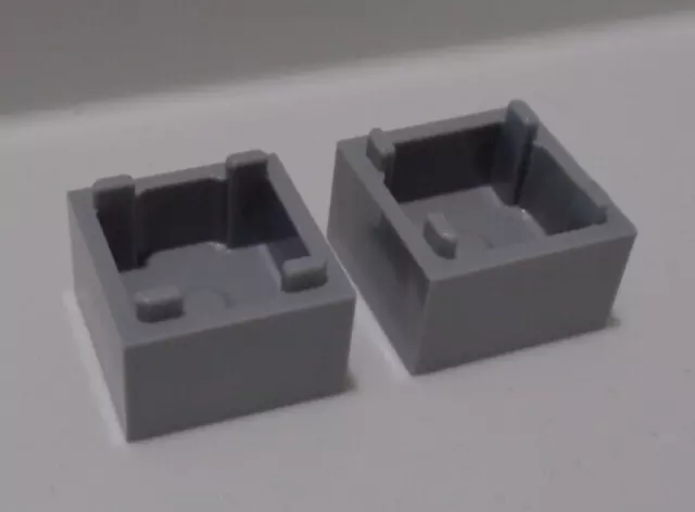 Lego Parts & Pieces 35700 2821 6435835 Container Box Top Medium Stone Grey x2