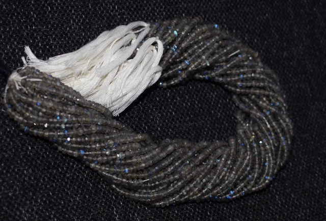 12.5 " Lose Strand Blau Labradorite Edelstein Rondell Facettiert 3-4 MM Perlen