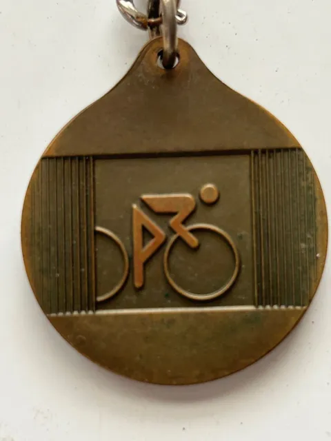 1976 Montreal Olympic Bicycling Cycling Souvenir Medallion Bronze with Chain