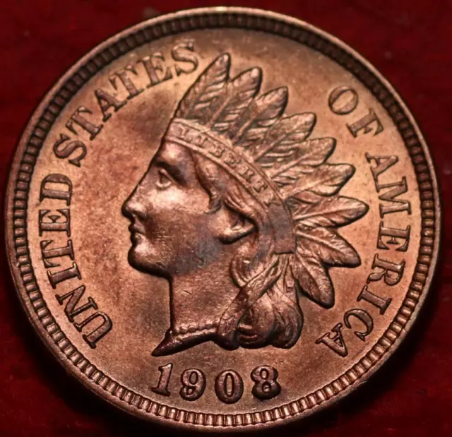 Uncirculated 1908 Philadelphia Mint Indian Head Cent