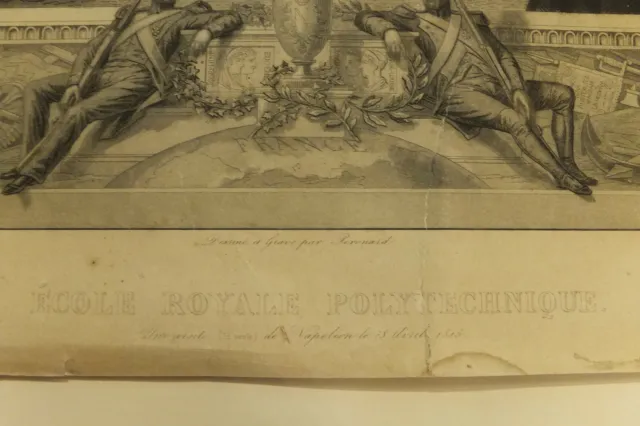 Ecole Royale Polytechnique, visit Napoleon 28 April 1815, original engraving 8