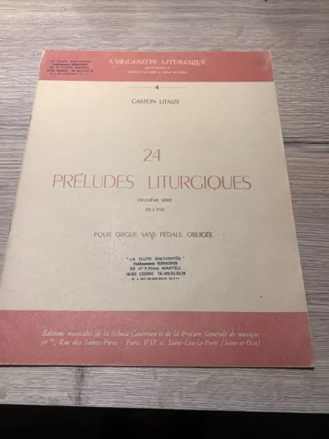 Gaston Litaize  24 Préludes Liturgiques pour Orgue sans Pédale Obligée
