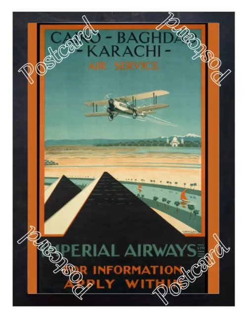 Historic Imperial Airways c 1924. Advertising Postcard 2