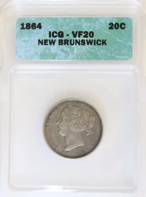 1864 Canada Twenty Cents ICG XF NEW BRUNSWICK SILVER 20C Coin