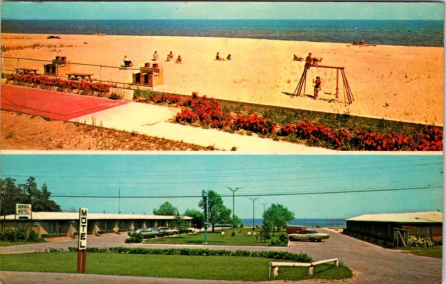Aurora Resort Motel, OSCODA, Michigan Chrome Advertising Postcard