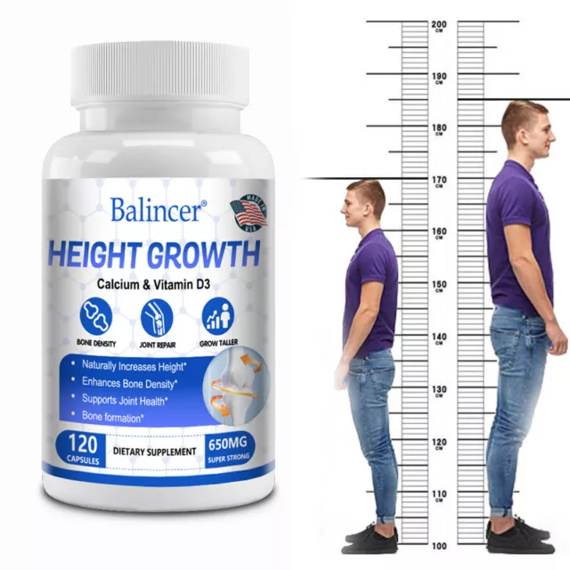 Calcium & Vitamin D3 Capsules Height Increasing Bone Growth Enhancement