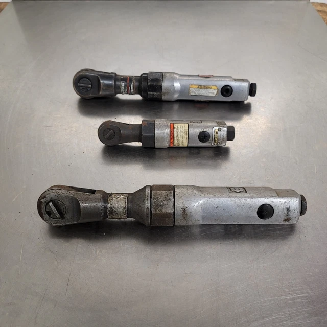 Set Of 3 Air Ratchet Drivers 1 Craftsman 3/8", 2 Ingersoll-Rand 1/4" & 3/8" 6