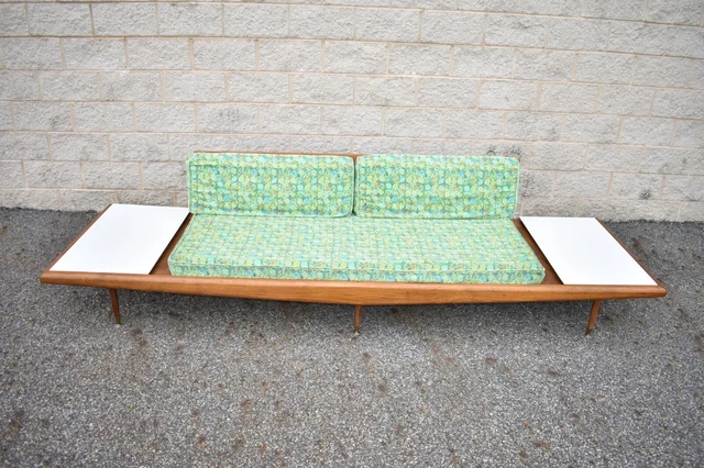 Vintage MCM Adrian Pearsall Craft Associates Floating Sofa / Daybed w/ Tables