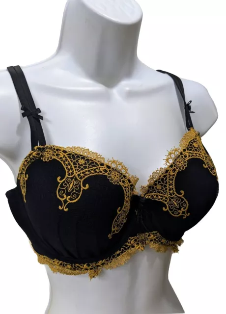 Soma Limited Edition Gold Embroidered Decadence Full Coverage Bra Womens 36D