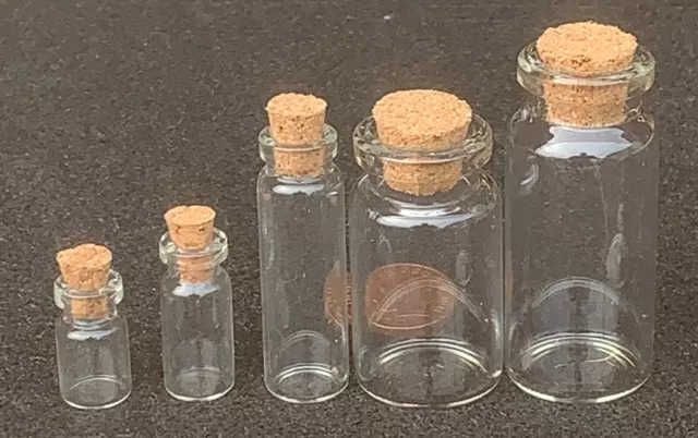 5 Empty Glass Storage Jars Set Tumdee Dolls House Miniature Shop Apothecary Ra