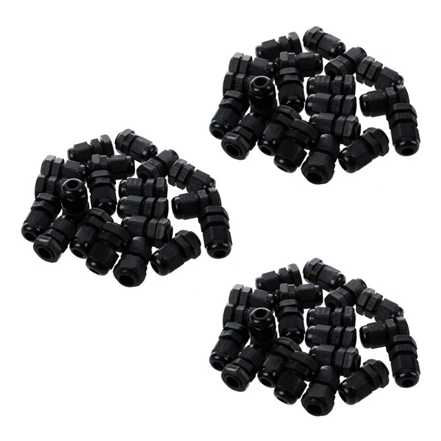 60pcs Black Plastic Waterproof Cable Entry ConnectorC6J5