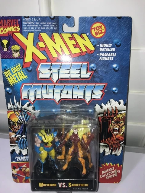 Marvel X-MEN ☆☆ Steel Mutants☆☆ Wolverine Vs Sabretooth Action Figures Toy Biz