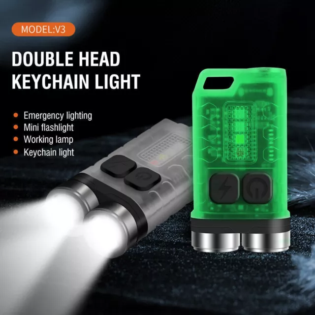 BORUIT V3 Mini Pocket LED Flashlight Magnetic Rechargeable Torch Work Light/Lamp