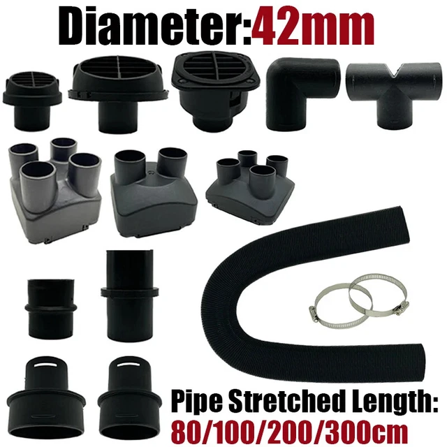 Raccord De Conduit D'air Universel X AUTOHAUX - Diamètre Extérieur 2.36" (60 Mm) - Neuf En Plastique Noir