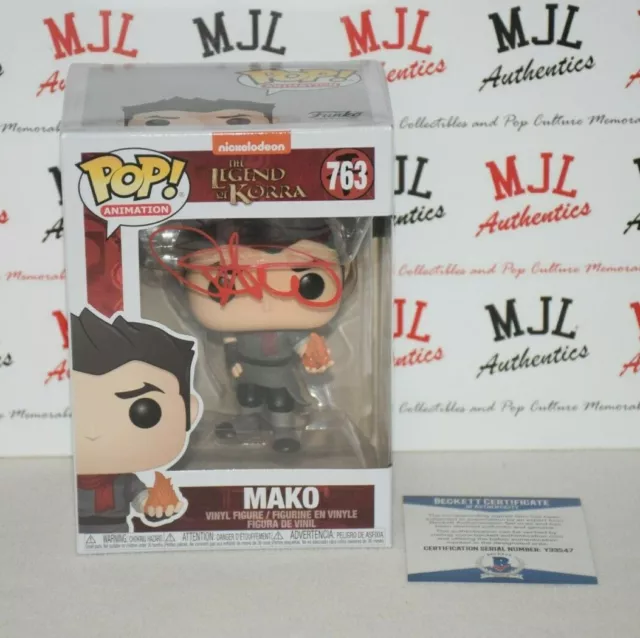 DAVID FAUSTINO SIGNED AUTOGRAPHED MAKO FUNKO POP 763 BAS COA Y33547 korra