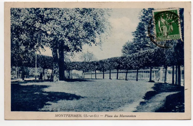 MONTFERMEIL - Seine Saint Denis - CPA 93 - la place des Marronniers