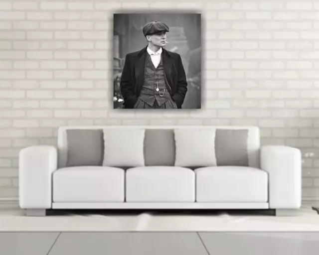 Tommy Shelby Large Peaky Blinders Wall Art Canvas 22” X 22” solid frame 3