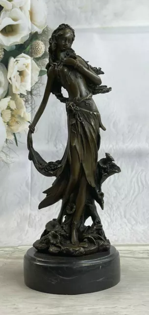 Vintage Art Nouveau Bronze Signed Kassin Nymph Goddess Statue Sculpture Sale