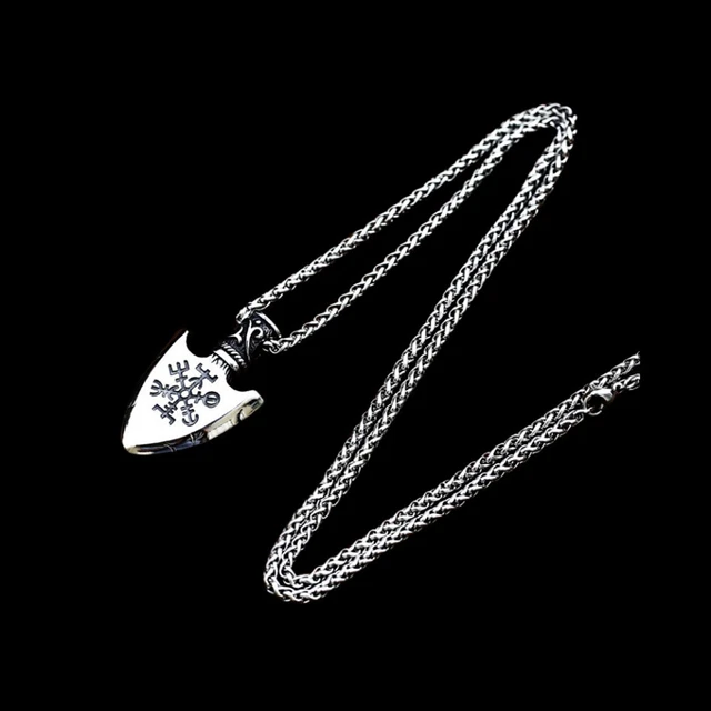 New Men's Necklace Nordic Viking Odin Compass Stainless Steel Pendant Jewelry