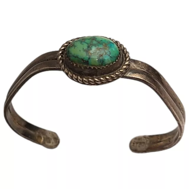 Important Vernon Begay Vintage Native American Navajo 14k Sterling Silver Turquoise Bracelet Important Vernon Begay Vintage Native American Navajo 14k Sterling Silver Turquoise Bracelet