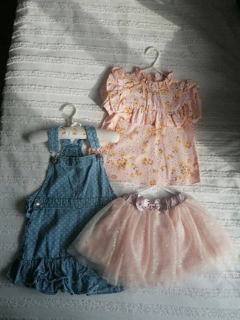 Girls Summer Bundle River Island 18-24 months age 2-3 dress top tutu skirt pink