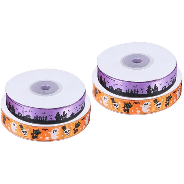 4 Pcs Polyester Halloween Decoration Ribbon Ribbons Gift Wrapping