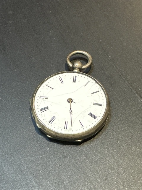 Ancienne Montre Gousset Argent Massif Mouvement A Clé A Réviser Art Nouveau