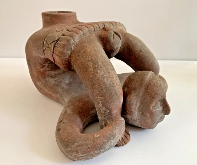 REPRO Pre Columbian Colima Mexico Acrobat Vessel Contortionist Pottery Figure