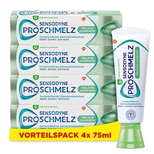 Sensodyne ProSchmelz Tägliche Zahnpasta, 4x75ml, Zahncreme für fortschrittlic...