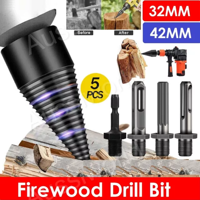 Firewood Drill Bit Wood Cone Hex Shank Wood Log Splitter Screw Splitting Driver