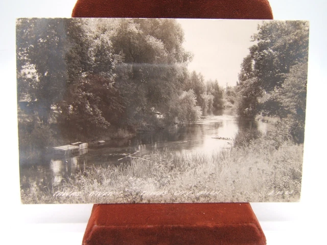 Vtg Postcard Rppc Real Photo Tawas River Tawas City Michigan