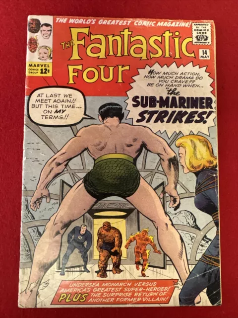 The Fantastic Four #14 Marvel Comics 1963 Jack Kirby & Stan Lee VG Sub-Mariner