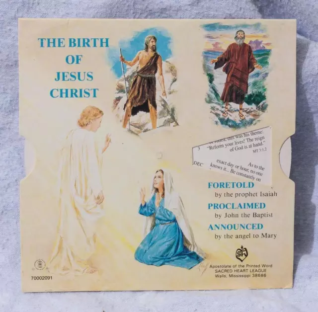 VINTAGE THE BIRTH Of Jesus Christ Sacred Heart League Story Wheel mv £8 ...