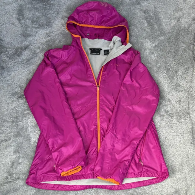 Marmot Womens Large Hoodie Windbreaker Jacket Full Zip Pink Outdoor Lightweight