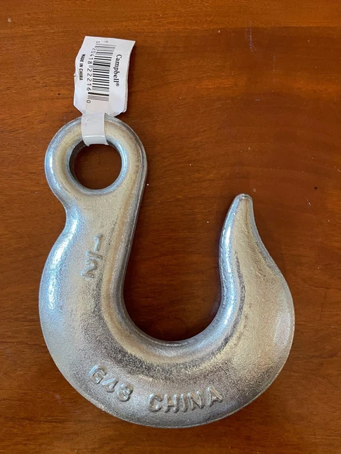 Eye Chain Slip Hook 1/2" Campbell T9101824 1/2" ~Grade 43 ~Zinc Plated WLL 9,200 3