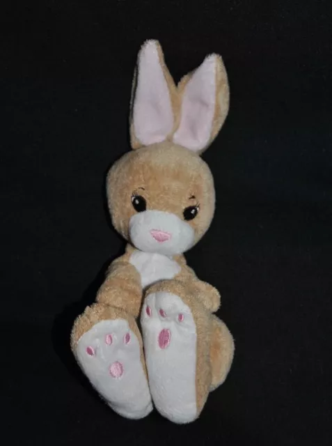 Peluche Doudou Lapin H&M H et M HM Beige Blanc Rose 25 Cm Assis TBE