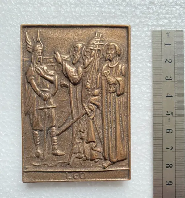 Bronze Relief. Plakette. Bild. Platte zum Aufhängen. Religion - "LEO".