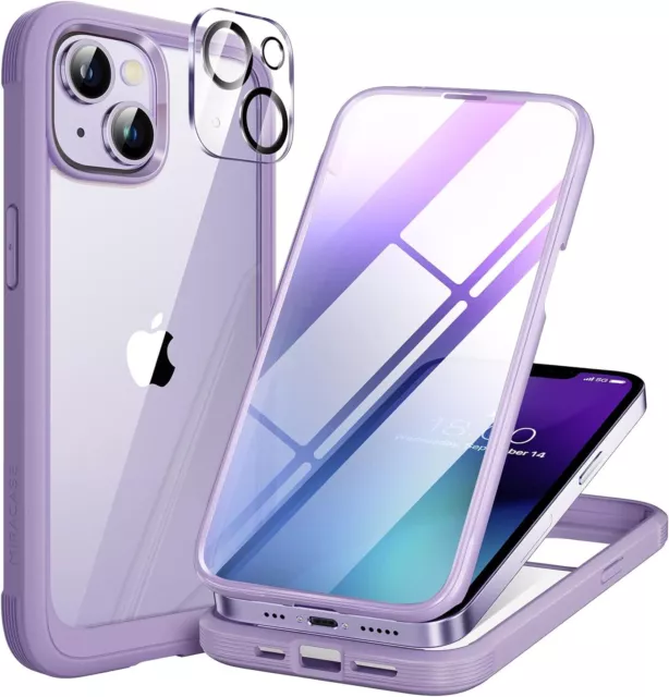 Glass Series Designed for iPhone 14 Case 6.1 inch, 2023 Upgrade Full-Body Clear