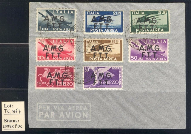 TC_867. TRIESTE. FDC letter  "DEMOCRATICA" air set. Great CV !