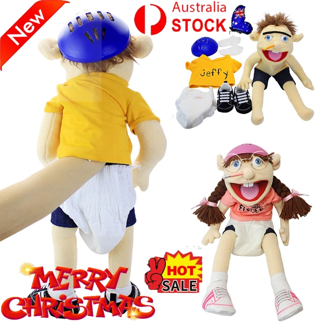 New Jeffy Hat Hand Puppet Jeffy Plush Cosplay Toy Game Stuffed Doll Kids  Gifts 60cm