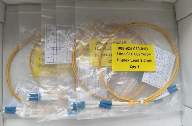 LC UPC to LC UPC Duplex OS2 Single Mode 2.0mm Fibre Optic Patch Cable. 1.0 meter