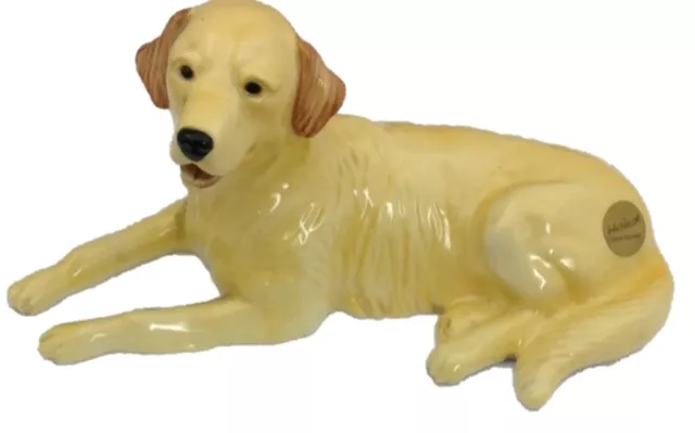 John Beswick JBD54 Labrador Hund - Golden Retriever Liegend Keramik Figurinen