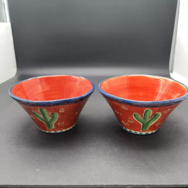 Fiesta! By Farida Zamar Ambiance Collections Hand Paint Salsa/Dip Bowls-Set of 2