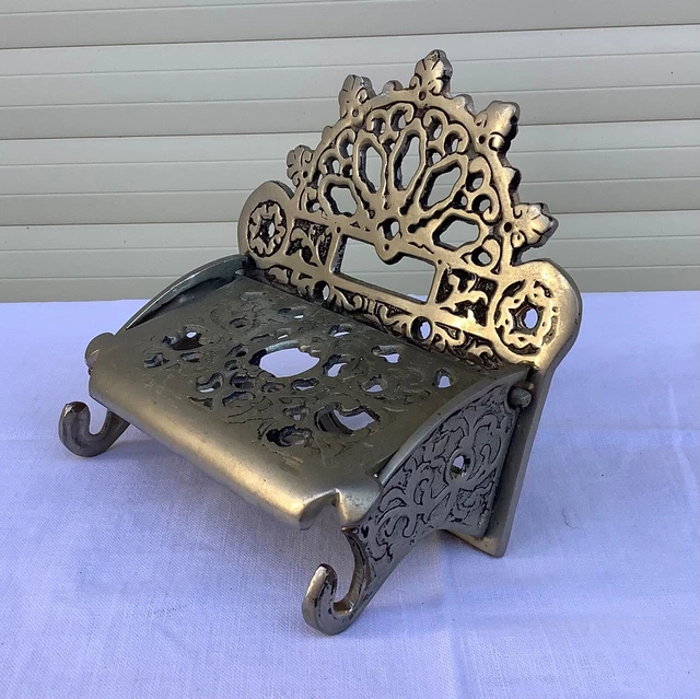 Porte Rouleau Papier Toilette Style Victorien - Bronze Massif, Fixation Murale